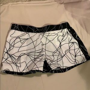 Fabletics Black & White Abstract Shorts